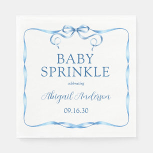 Waterverf Blauwe Lint Baby Sprinkle Servet