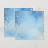Waterverf Blauwe lucht met sterren Kaart (Voorkant / Achterkant)