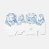 waterverf blauwe marmer | bruiloft bedankdoosjes (Uitgevouwen)