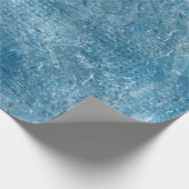 Waterverf blauwe oceaantextuur cadeaupapier (Hoek)