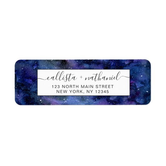 Waterverf blauwe Paarse startvernevelaar Etiket (Voorkant)