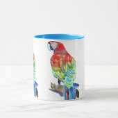 Waterverf blauwe papegaai Mok (Midden)