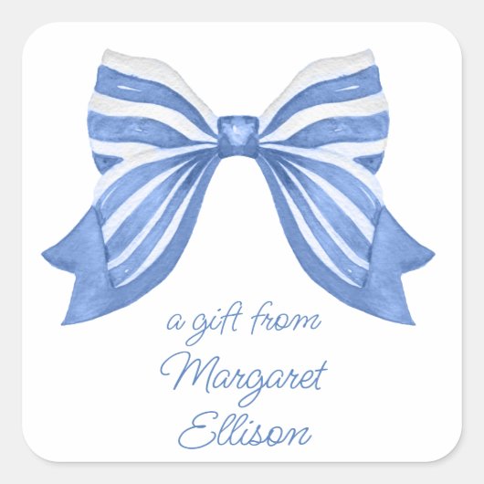 Waterverf blauwe punaises vierkante sticker (Voorkant)