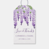 Waterverf Blauwe Regen Bruiloft Cadeaulabel (Voorkant)