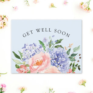 Waterverf Blauwe Roze Hortensia Bloemstuk Betersch Briefkaart