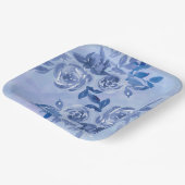 Waterverf Blauwe Rozen Papieren Bordje (Gebogen)