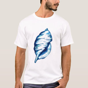 Waterverf Blauwe Seashell T-shirt