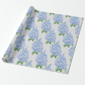 Waterverf Blauwe Sering Pattern Cadeaupapier (Uitgerold)