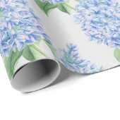 Waterverf Blauwe Sering Pattern Cadeaupapier (Rol Hoek)
