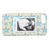 Waterverf Blauwe Starvis | Uw foto en naam Case-Mate iPhone Case (Achterkant (Horizontaal))