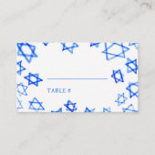 Waterverf Blauwe Ster van David Bar Bat Mitswa Plaatskaartje (Voorkant)