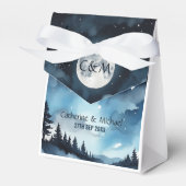 Waterverf Blauwe Sterrennacht Sky Celestial Bruilo Bedankdoosjes (Voorkant Zijde)