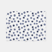 WATERVERF . Blauwe stip. Fleece Deken (Voorkant (Horizontaal))