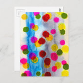 Waterverf blauwe stippen abstract briefkaart (Voorkant / Achterkant)