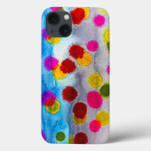 Waterverf blauwe stippen abstract Case-Mate iPhone case (Achterkant)