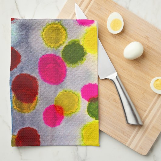 Waterverf blauwe stippen abstract theedoek (Quarter Fold)