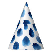 Waterverf Blauwe Stippen: Hand geschilderd Naadloo Feesthoedjes (Links)