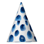 Waterverf Blauwe Stippen: Hand geschilderd Naadloo Feesthoedjes (Rechts)