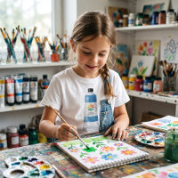 Waterverf Blauwe Verf Tube Illustratie
