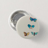 Waterverf  blauwe vlinders. Odilon Redon Ronde Button 3,2 Cm (Voorkant /achterkant)