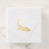 Waterverf blauwe walvis bedankjes labels (Met doos)