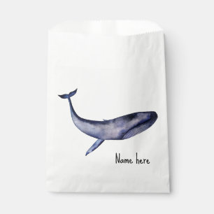 Waterverf blauwe walvis bedankzakje
