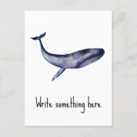 Waterverf blauwe walvis