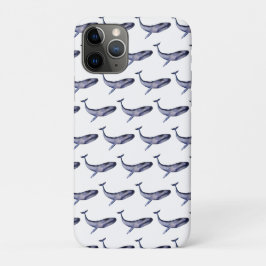 Waterverf blauwe walvis iPhone 11 pro hoesje