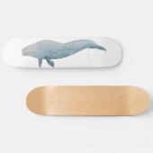 Waterverf blauwe walvis skateboard (Horizontaal)