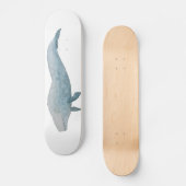 Waterverf blauwe walvis skateboard (Voorkant)