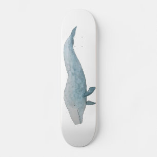 Waterverf blauwe walvis skateboard