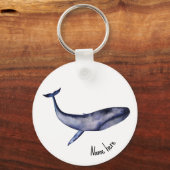 Waterverf blauwe walvis sleutelhanger (Voorkant)