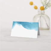 Waterverf Blauwe Wash Place Card (Voorkant)