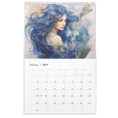 Waterverf Blauwe Zeemeermin Kalender (Jan 2027)