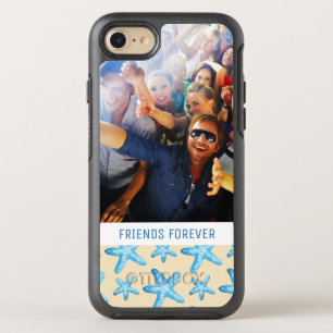 Waterverf blauwe zeester   Uw foto en tekst OtterBox Symmetry iPhone 8/7 Hoesje