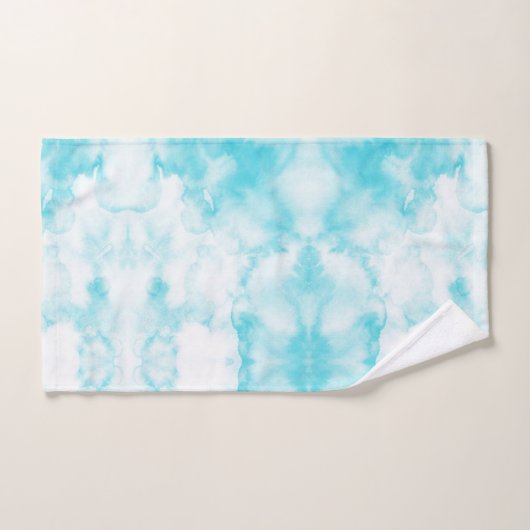 Waterverf blauwgroen blauw abstract patroon bad handdoek (Handdoek)