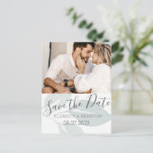 Waterverf Blauwgroen Blauw Blauw Blauw Blauw Bladb Aankondigingskaart (Staand voorkant)