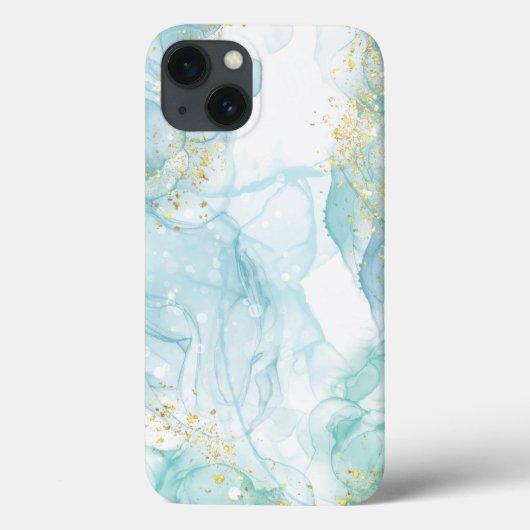Waterverf Blauwgroen blauwe iPhone / iPad draagtas Case-Mate iPhone Case (Achterkant)