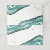 Waterverf Blauwgroen en Gouden Geode Bruiloft (Buitenkant ongevouwen)