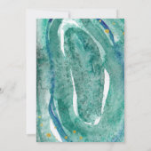 Waterverf Blauwgroen en Gouden Geode Couples Showe Kaart (Achterkant)