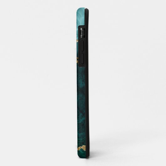 Waterverf Blauwgroen goudmarmer Agate Geode Case-Mate iPhone Case (Achterkant/links)