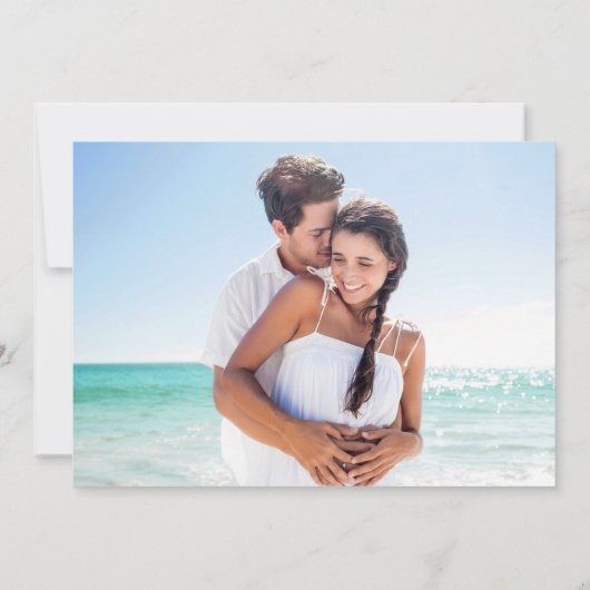 Waterverf Blauwgroen Marmeren Gouden Foto Bruiloft Kaart (Achterkant)