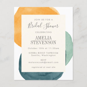 Waterverf Blauwgroen Vrijgezellenfeest uitnodigen