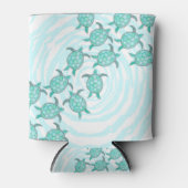 Waterverf Blauwgroen Zeeen Blikjeskoeler (Voorkant)