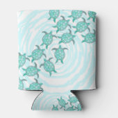 Waterverf Blauwgroen Zeeen Blikjeskoeler (Achterkant)