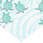 Waterverf Blauwgroen Zeeen Korte Tafelloper (Hoek)