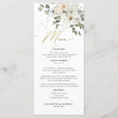 Waterverf Bleek Floral Botanical Greenery Wedding Menu (Voorkant)