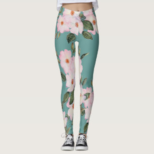 Waterverf Bleek Roses Ballerina Pattern Leggings