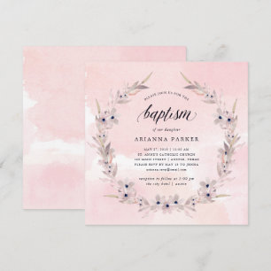 Waterverf Bliss   Blush Pink Floral doop Kaart