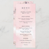 Waterverf Bliss | Blush Pink Floral Wedding Menu (Voorkant / Achterkant)